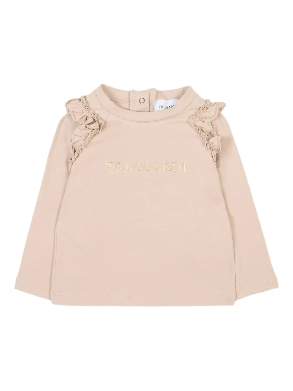 TRUSSARDI JUNIOR ruffled long-sleeve T-shirt - Toni neutri