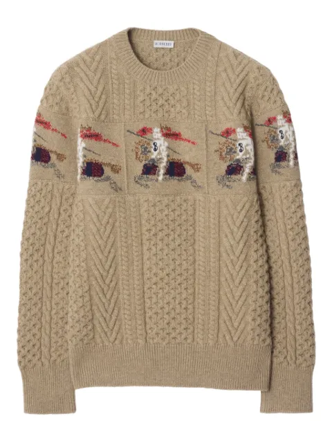 Burberry equestrian knight aran knit sweater