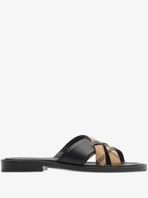 Burberry Check and leather drift sandals​