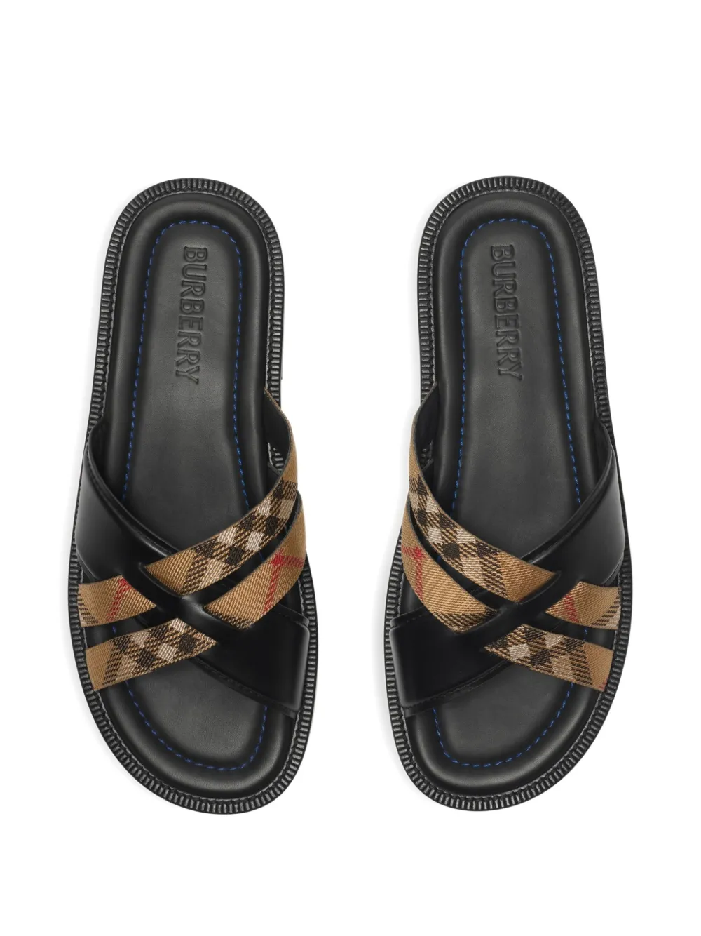 Burberry Drift leren sandalen met gekruiste bandjes Zwart