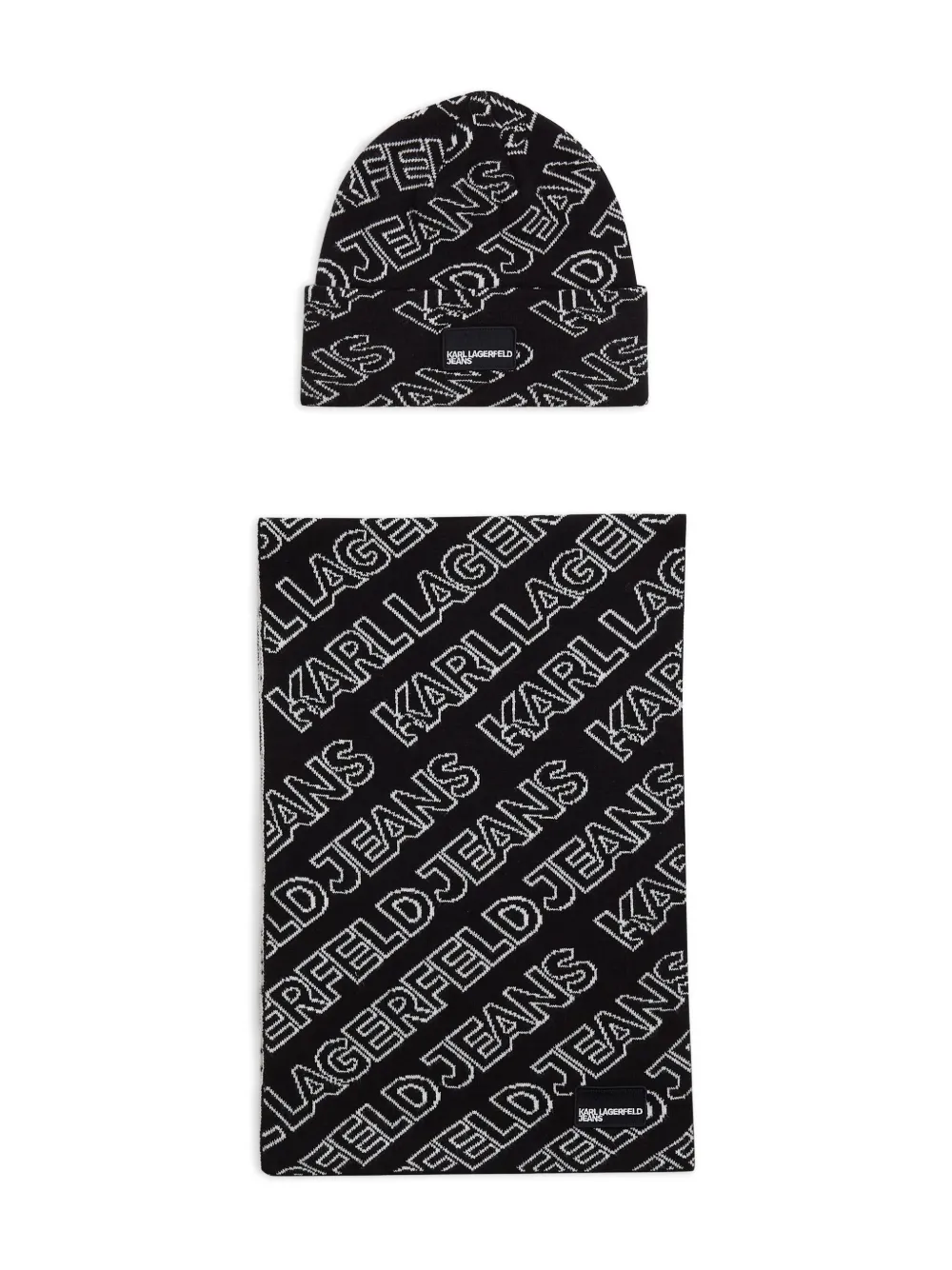 Karl Lagerfeld Jeans monogram scarf set | Black | Image 1