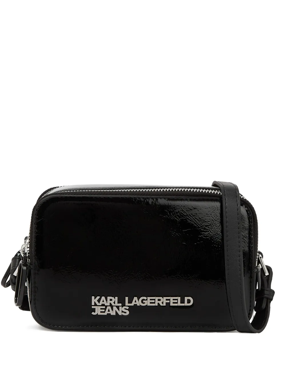 Karl Lagerfeld Jeans Logo-lettering Cross Body Bag In Black