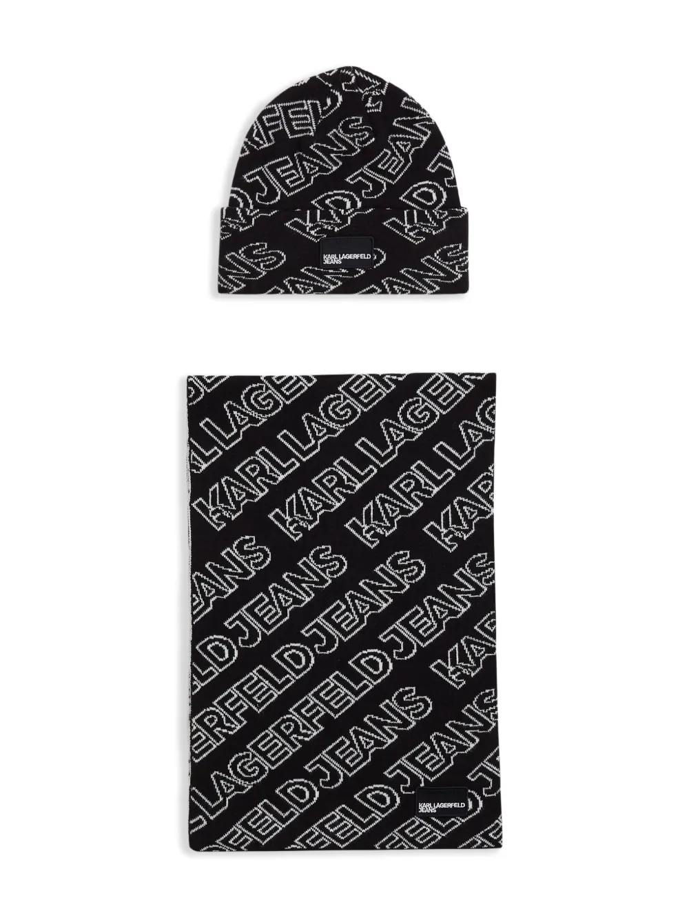 Karl Lagerfeld Jeans monogram scarf set | Black | Image 1