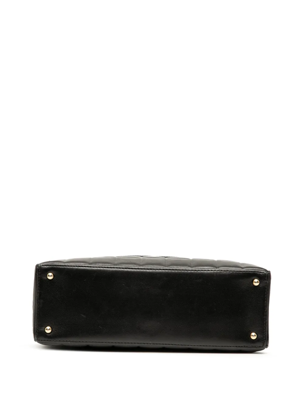 Pre-owned Chanel 2002-2003 Cc Choco Bar Lambskin Tote Bag In Black