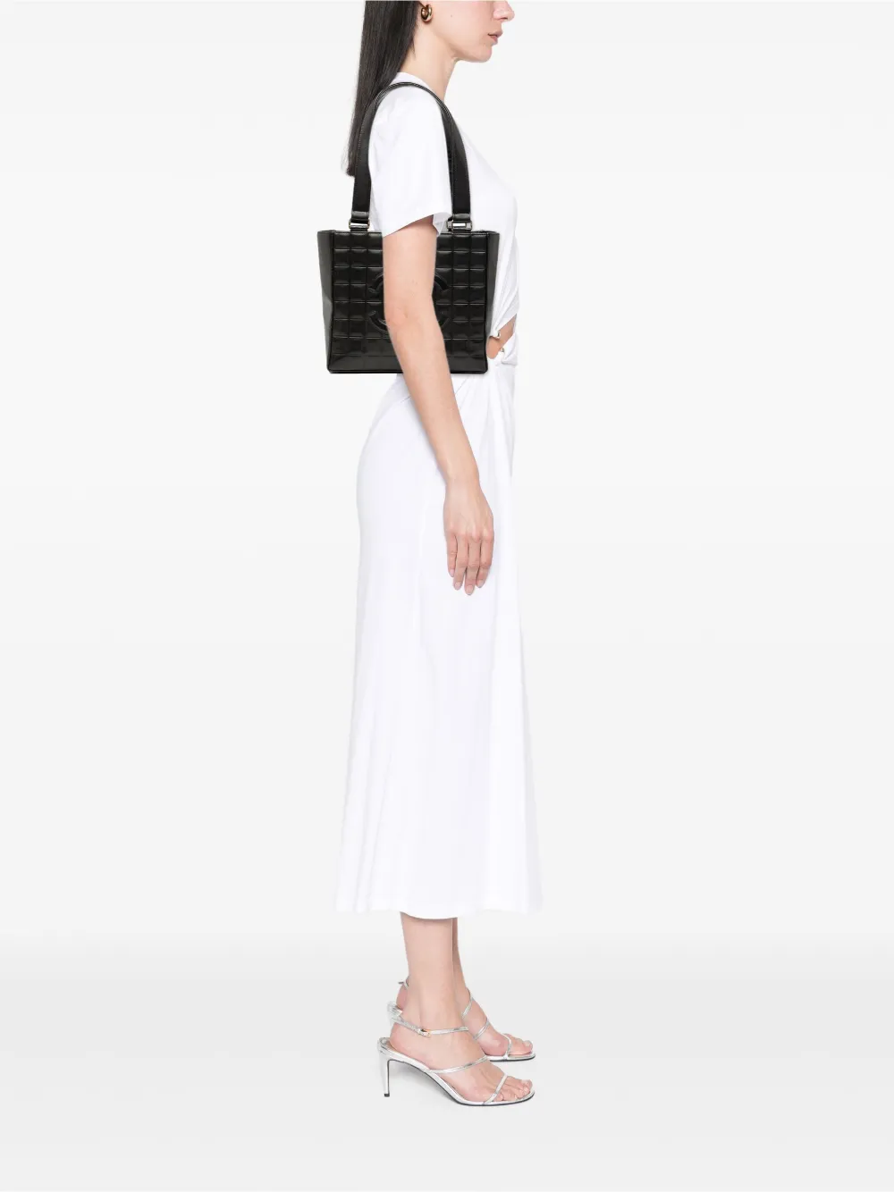 CHANEL Pre-Owned 2002-2003 CC Choco Bar Lambskin tote bag | Pre-Owned | Image 2