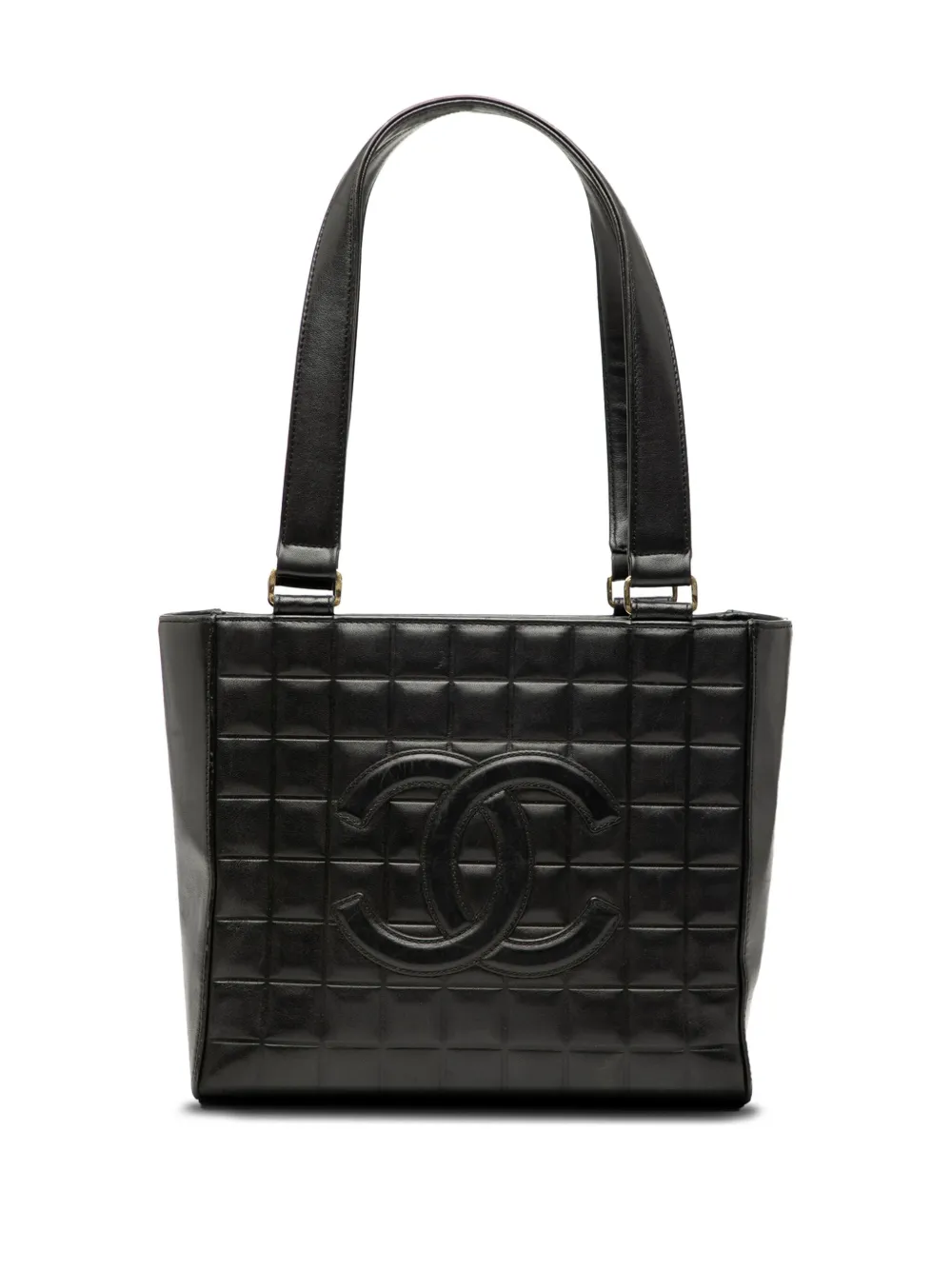 CHANEL Pre-Owned 2002-2003 CC Choco Bar Lambskin tote bag | Black | Image 1