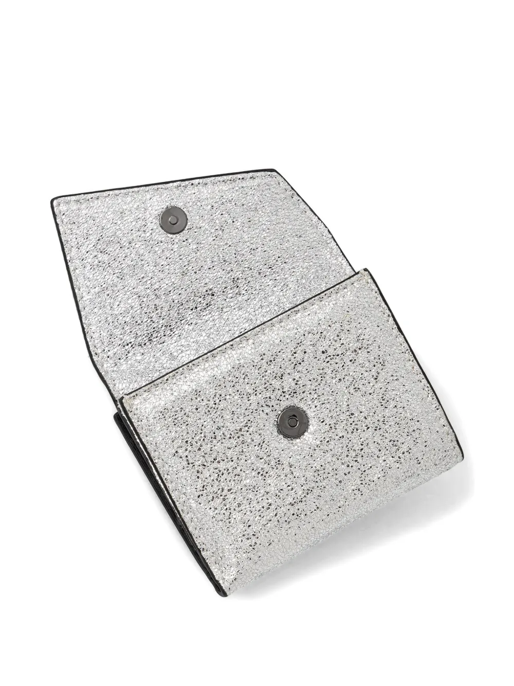 Karl Lagerfeld Jeans Klj Geo Bifold Kchain Shiny Gp In Silver