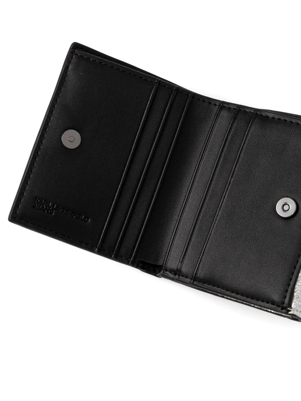 Karl Lagerfeld Jeans Klj Geo Bifold Kchain Shiny Gp In Silver