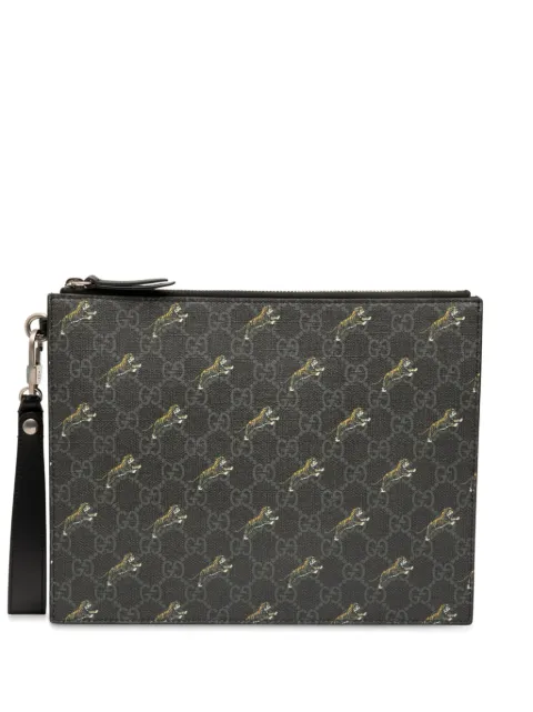 Gucci Pre-Owned 2000-2015 GG Supreme Tigers Zip Wristlet Pouch clutch bag