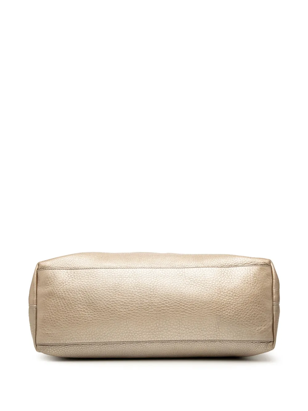 Pre-owned Gucci 2016-2025 Medium Metallic Leather Soho Chain Tote Bag In Gold