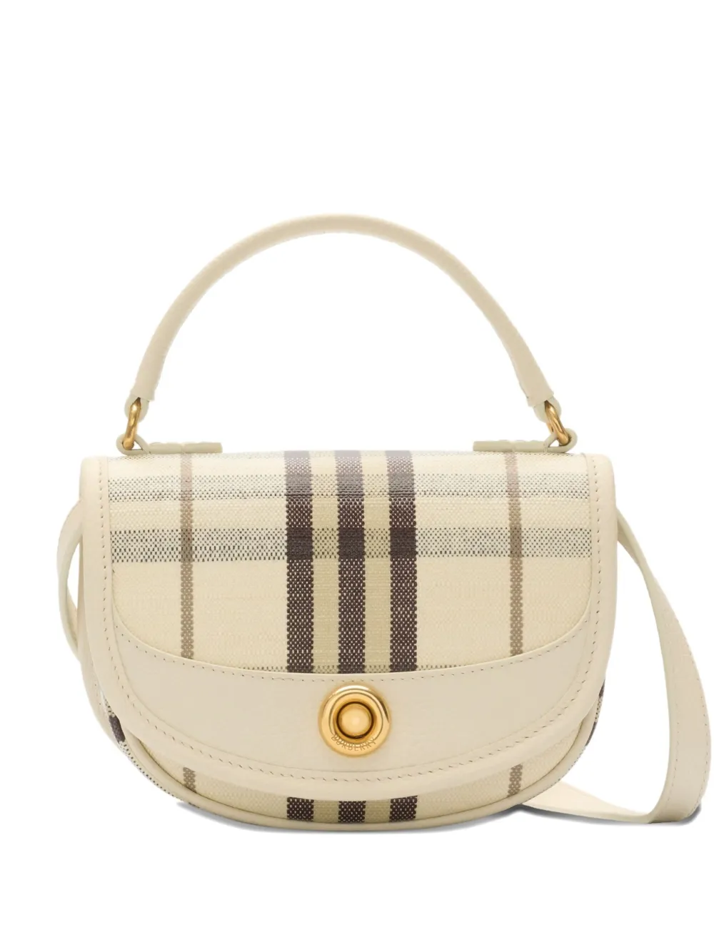 Burberry Highlands Plaid Tote Bag In Neutral