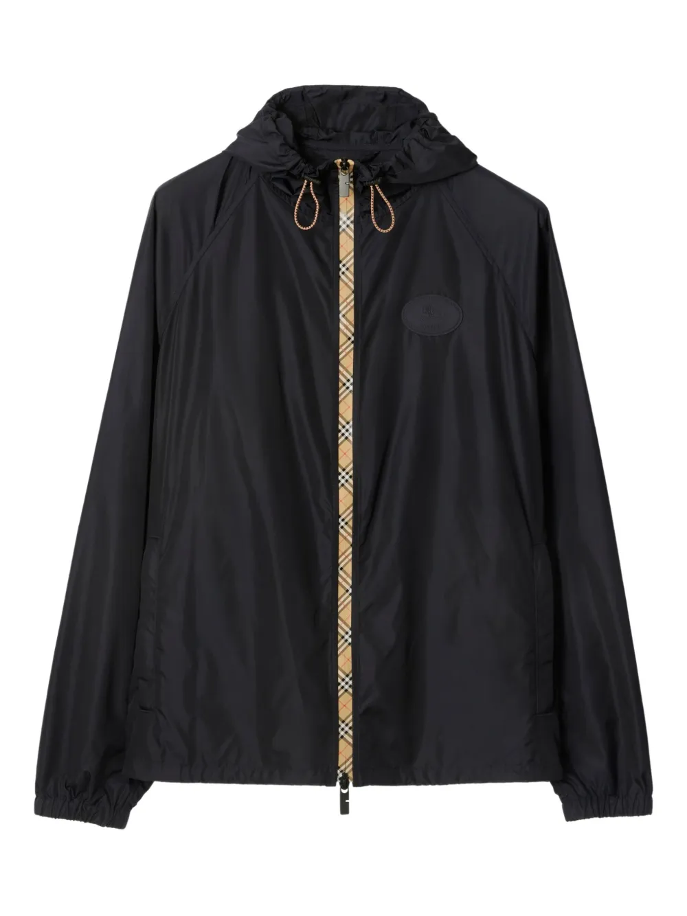 Burberry logo-patch hooded jacket | Blue | Image 1