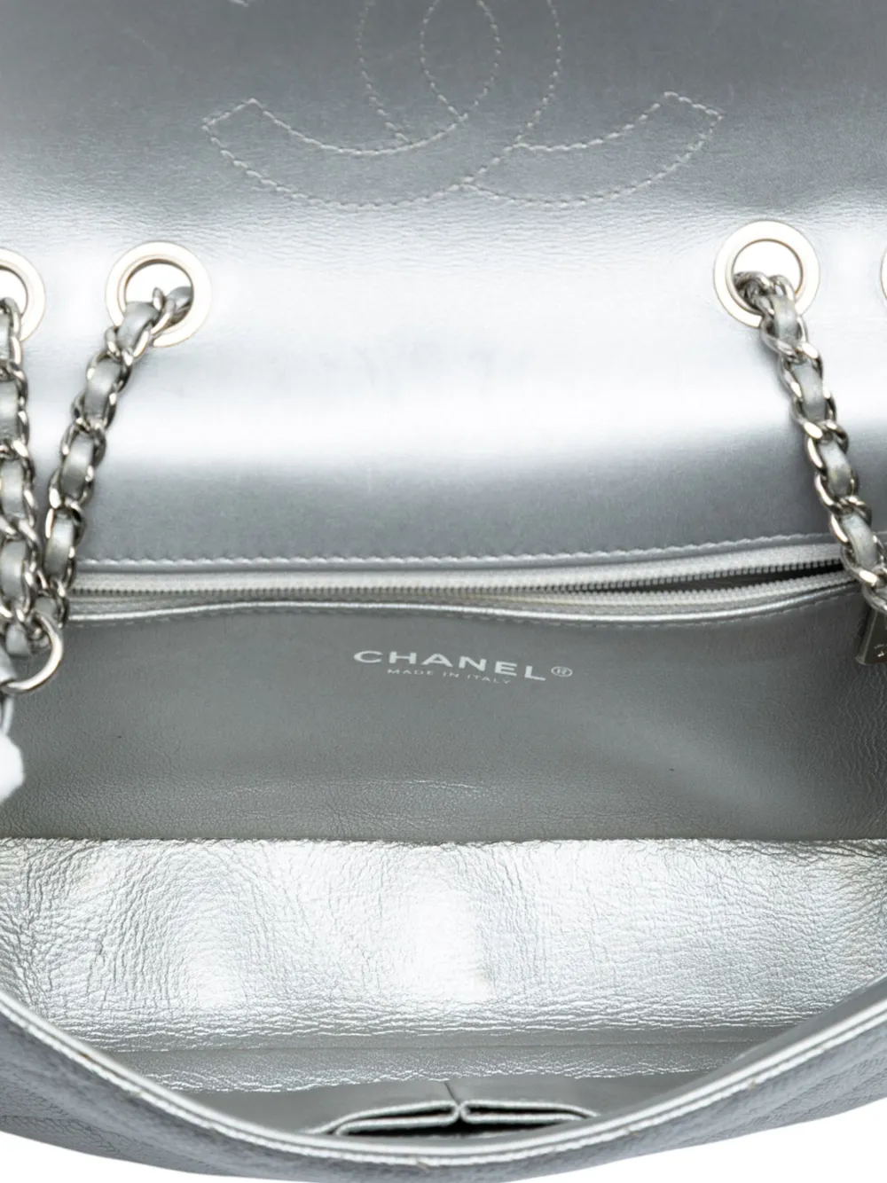 2017-2018 Small Quilted Metallic Caviar Cc Filigree Flap Crossbody Bag