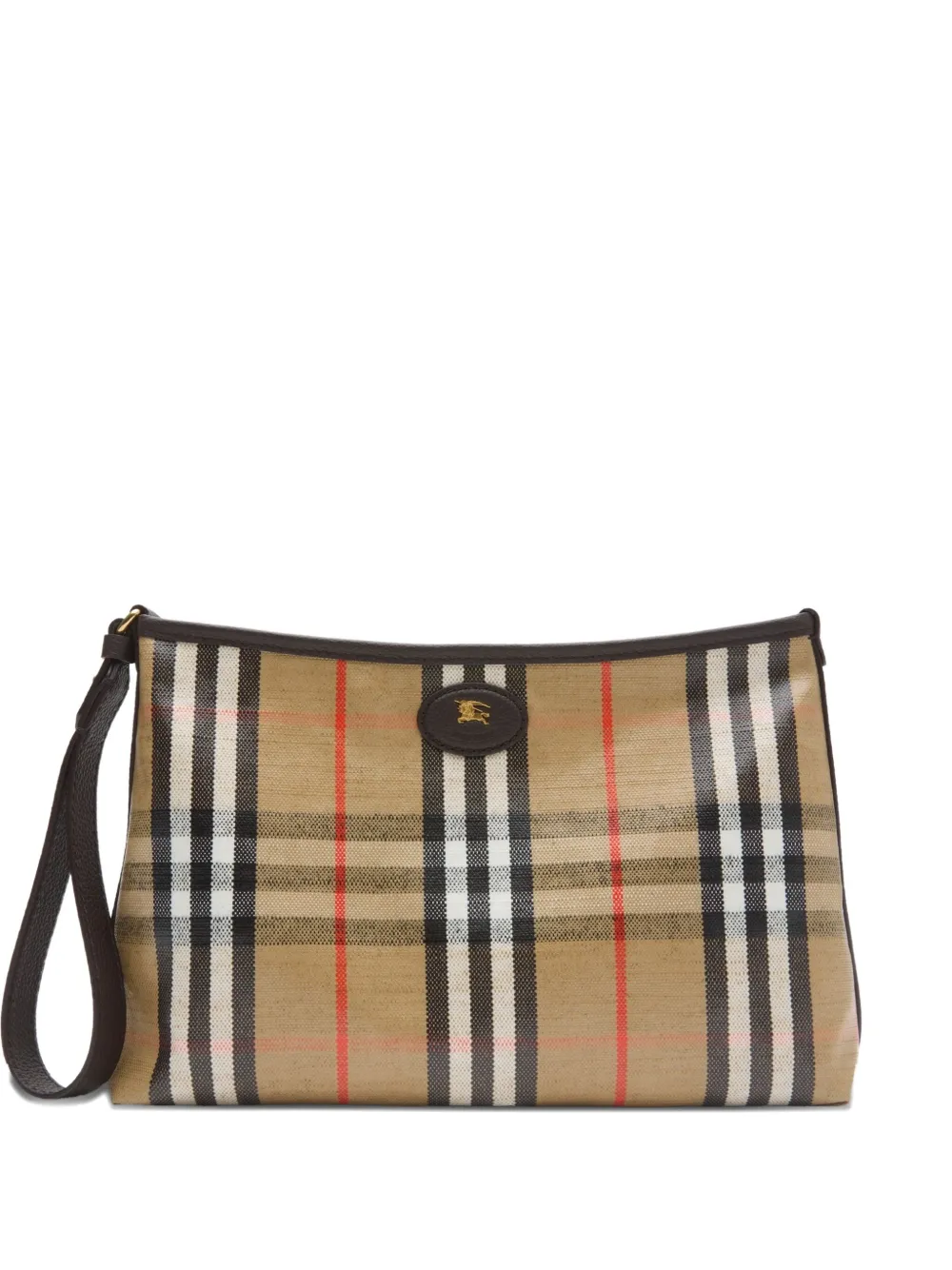 Burberry check leather highlands clutch bag | Neutrals | Image 1