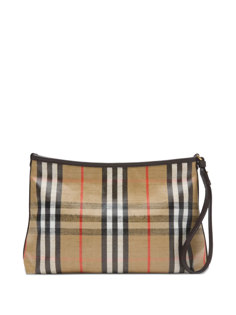 Burberry Geruite leren clutch Beige