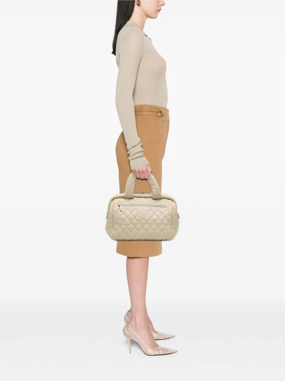 CHANEL Pre-Owned 2010-2011 gesteppte Caviar Coco Cocoon Bowler Tote Bag | Pre-owned & Archive | Image 2