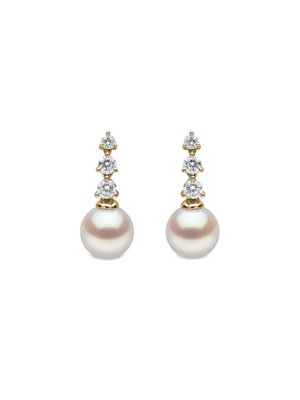 Yoko London 18k Yellow Gold Akoya Pearl And Diamond Earrings In Gold