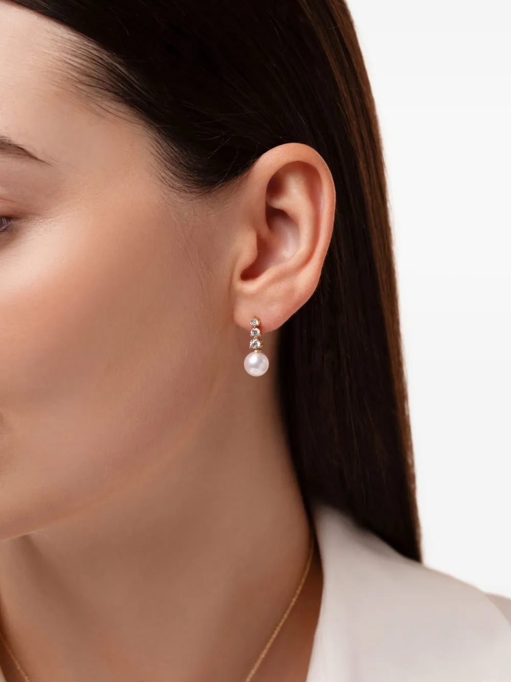 Yoko London 18k Yellow Gold Akoya Pearl And Diamond Earrings In Gold