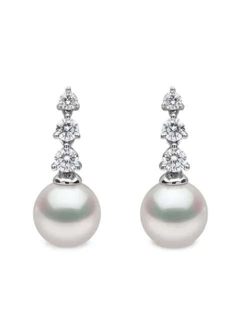 Yoko London 18K white gold akoya pearl and diamond earrings
