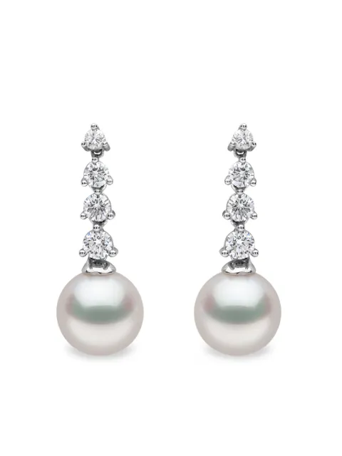 Yoko London 18kt Weißgoldohrringe mit Akoya-Perle und Diamant
