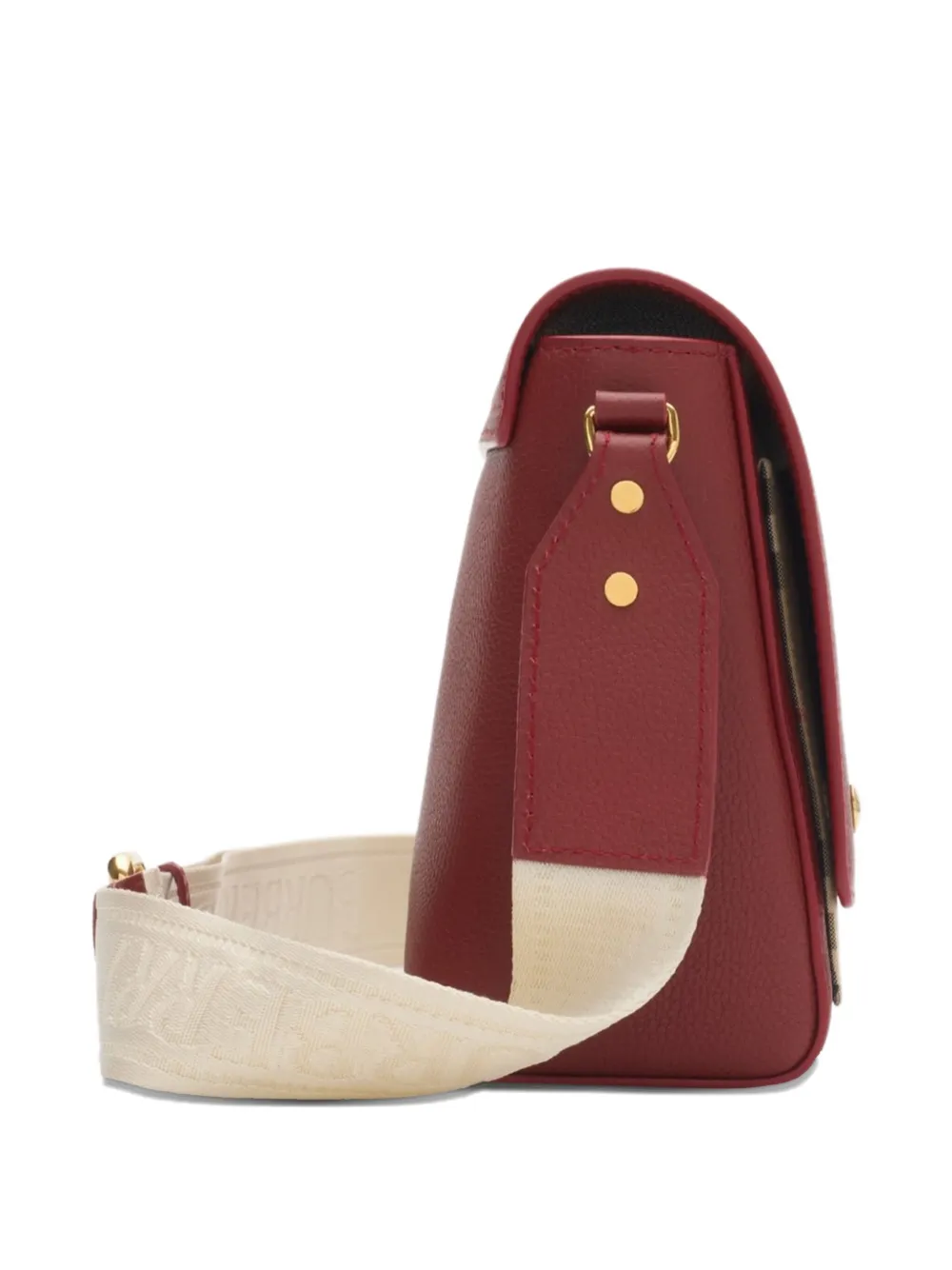 Burberry Note Leather Cross Body Bag In Red