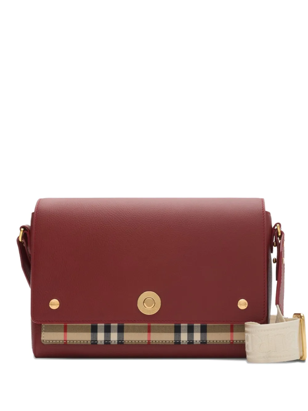 Burberry Note Leather Cross Body Bag In Red