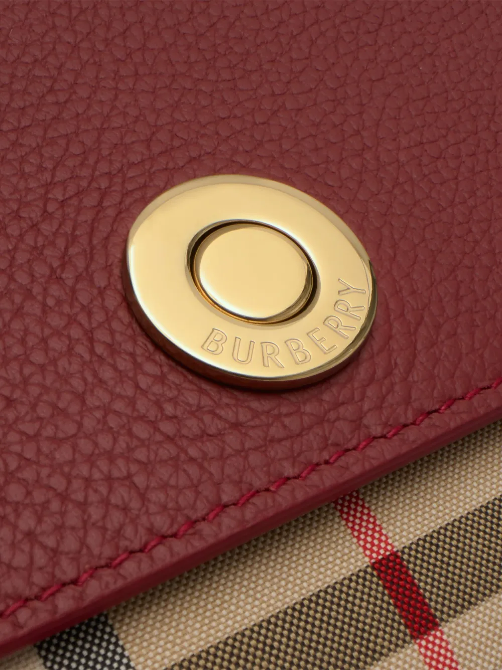 Burberry Note Leather Cross Body Bag In Red