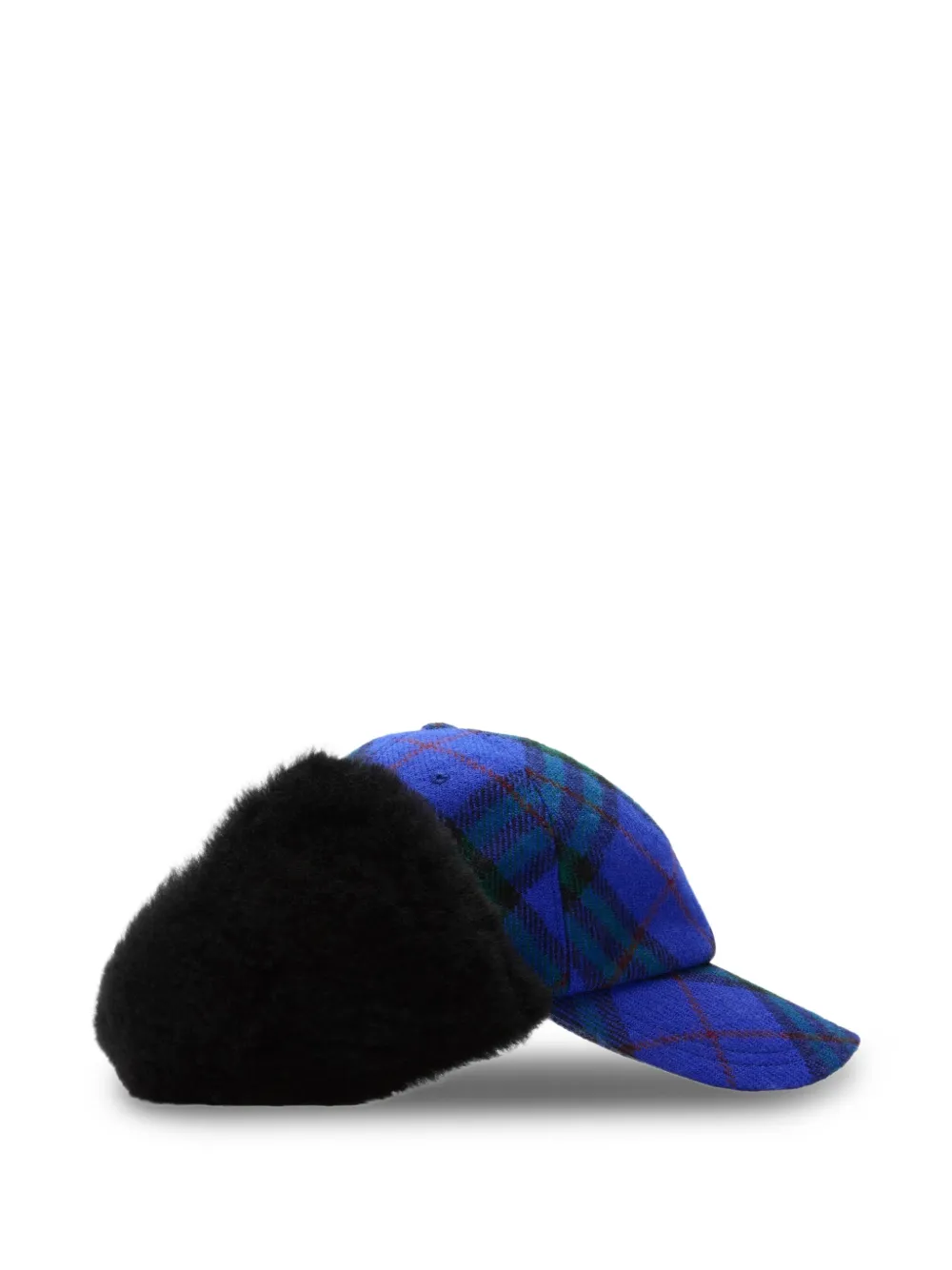 Burberry Geruite wollen honkbalpet Blauw