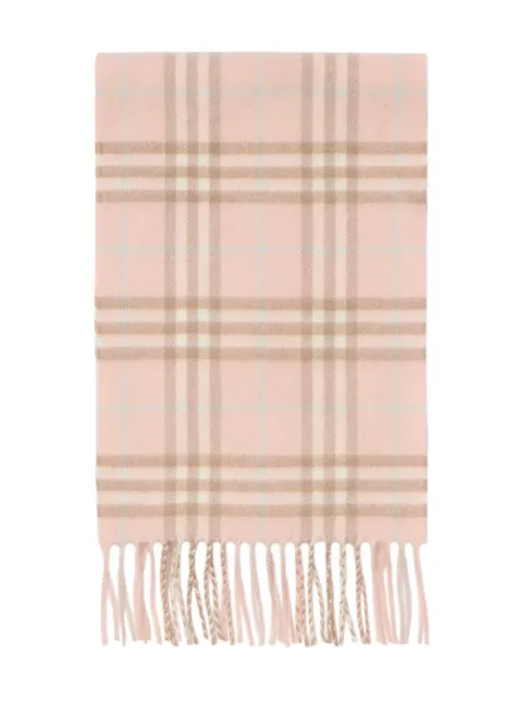 Burberry Kids 체크 프린지 캐시미어 스카프