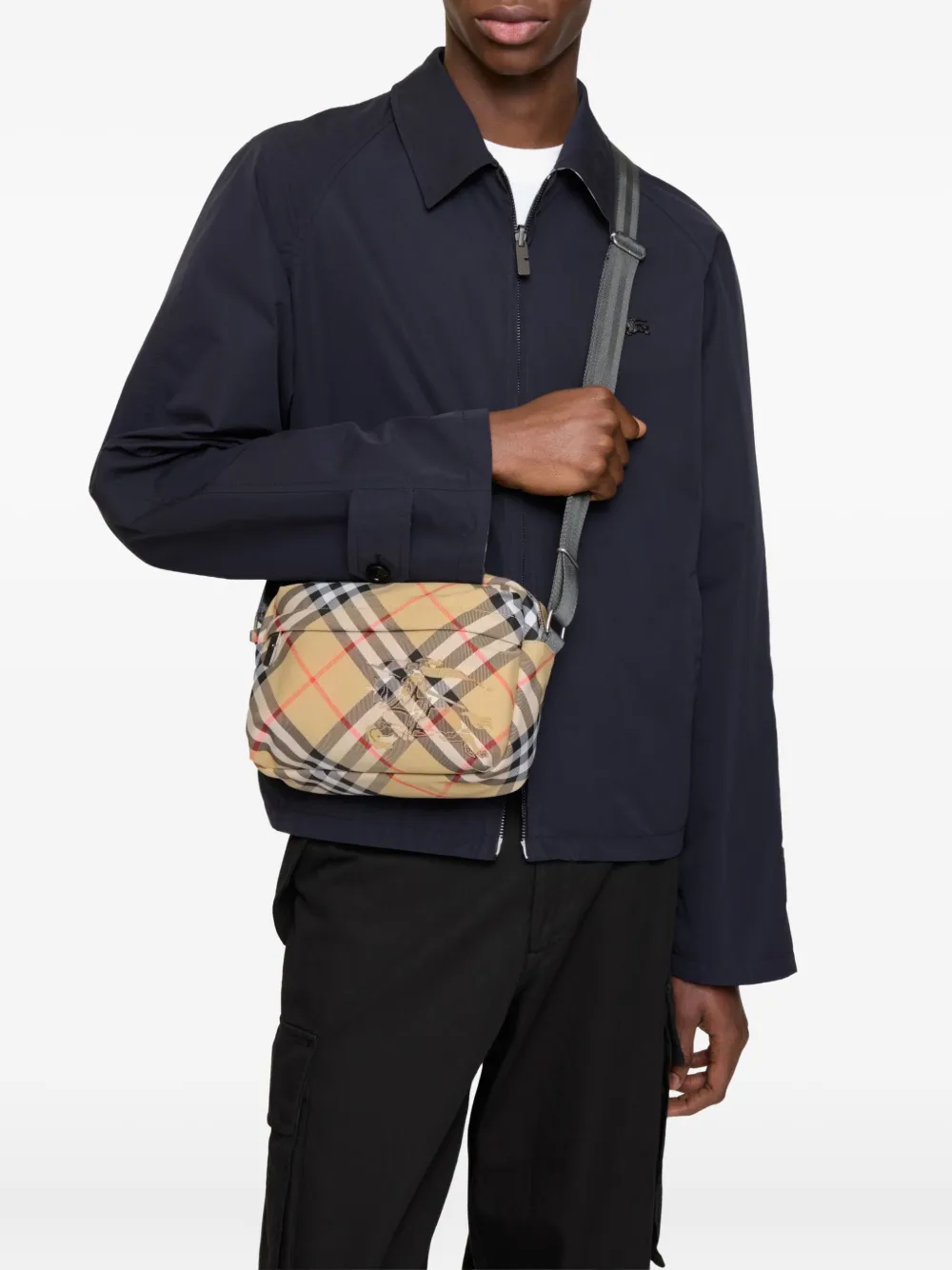 Burberry Equestrian Knight messengertas met applicatie - Beige