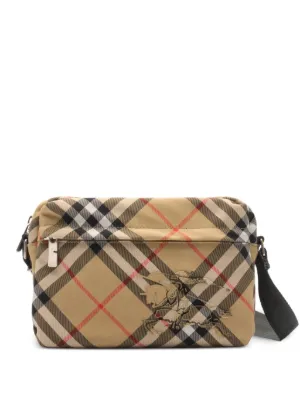 Burberry チェック メッセンジャーバッグ | ニュートラル | FARFETCH JP