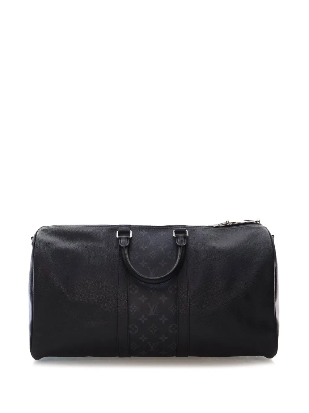 Pre-owned Louis Vuitton 2020 Taigarama Keepall Bandouliere 50 Travel Bag In Black