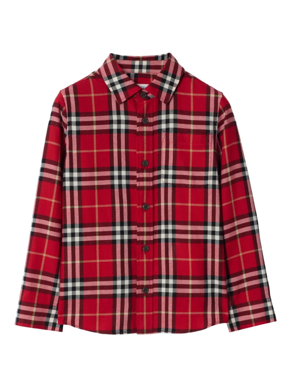 Burberry Kids checked flannel shirt | Red | Image 1