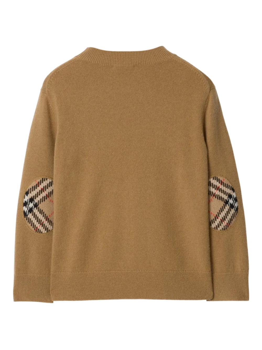 Burberry Check Patch Wool Cashmere Sweater In Brown