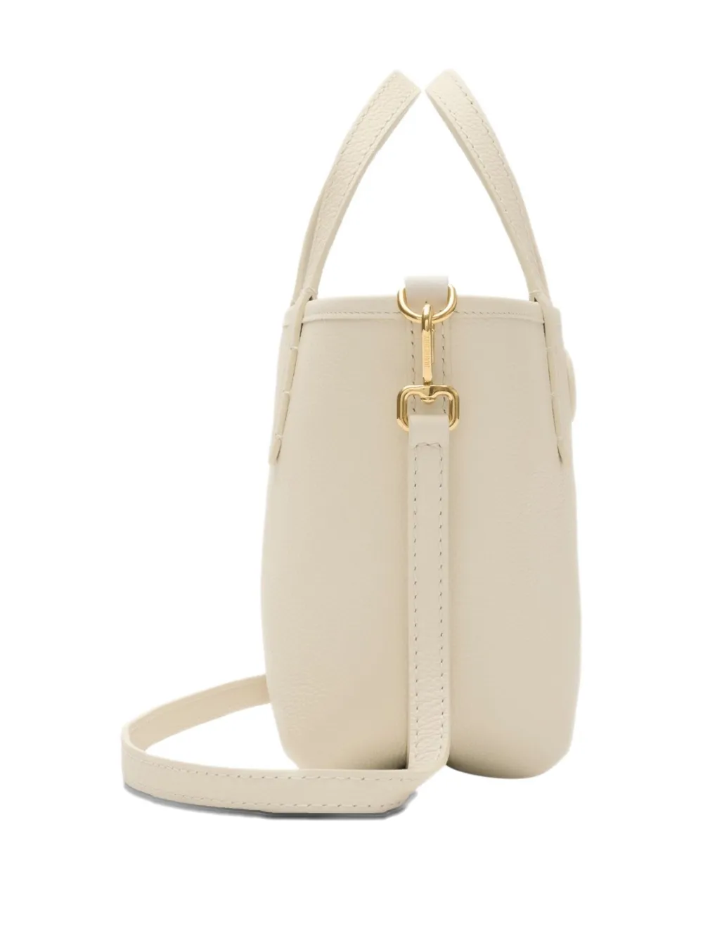 Burberry Small Bloomsbury Grained-leather Reversible Check Tote Bag In Neutral