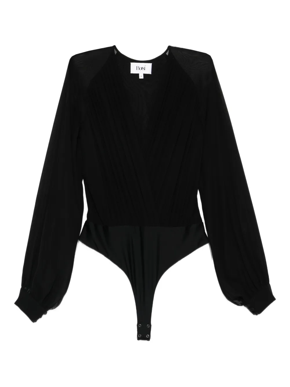 Botsi wrap long-sleeve blouse | Black | Image 1