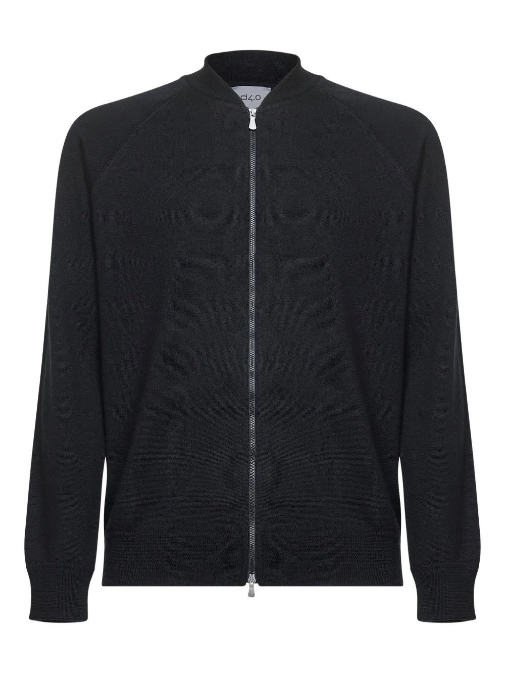 D4.0 zipped raglan-seleeve cardigan | Black | Image 1