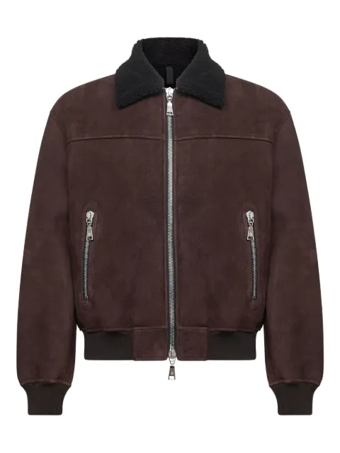 Tagliatore shearling-collar bomber jacket