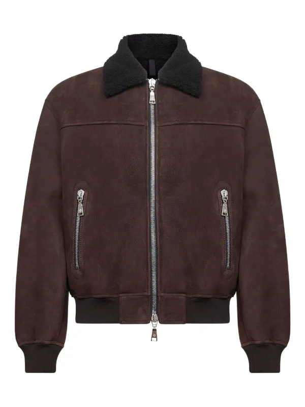 Tagliatore shearling-collar Bomber Jacket Brown FARFETCH PH