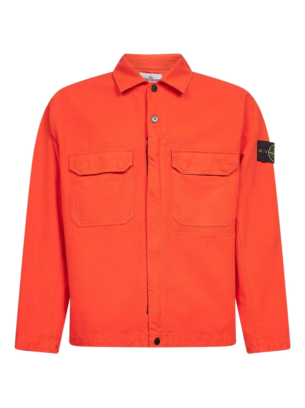 Stone Island logo-patch shirt | Orange | Image 1