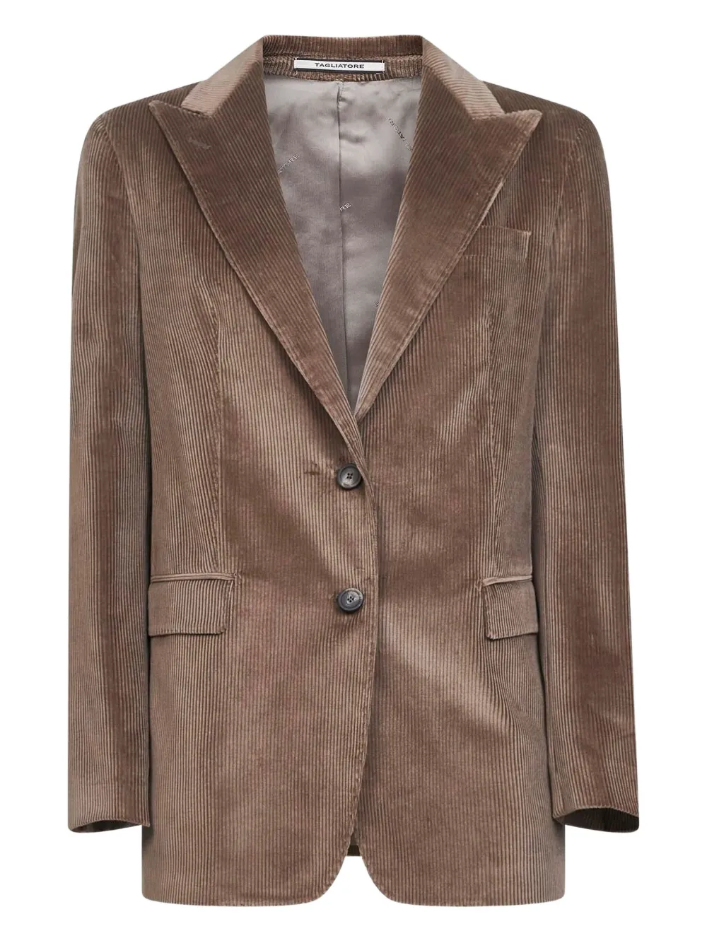 Tagliatore Brown Stretch Corduroy Bertha Single-breasted Blazer In Brown