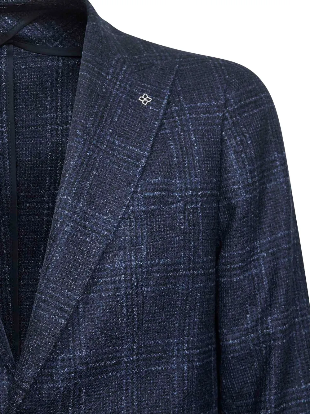 Tagliatore Geruite blazer met enkele rij knopen Blauw