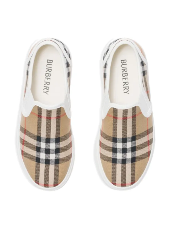 Burberry Kids Tênis slip-on Com Padronagem Xadrez | Neutro