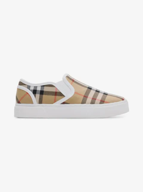 Burberry Kids check-pattern slip-on sneakers