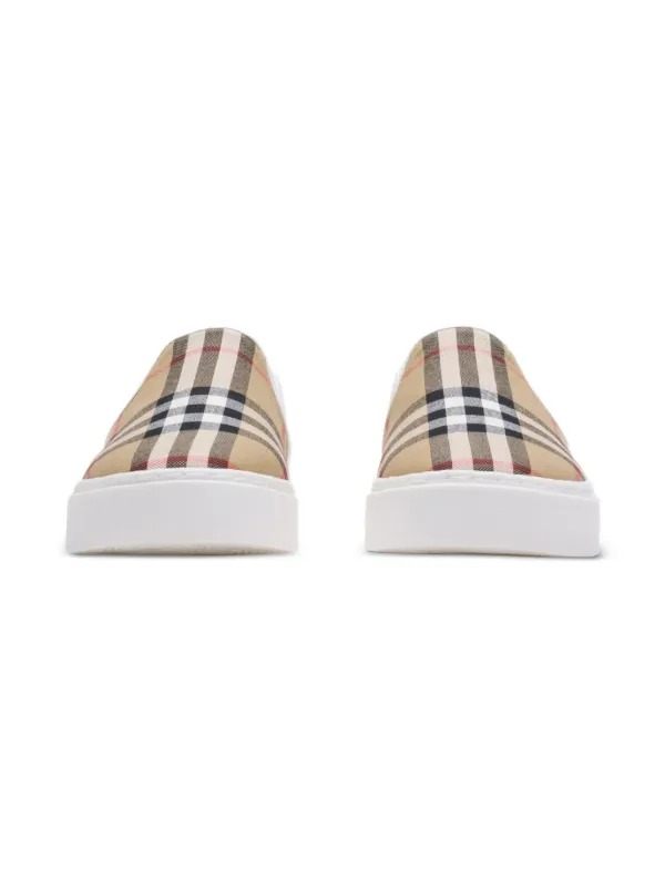 Burberry Kids Tênis slip-on Com Padronagem Xadrez | Neutro