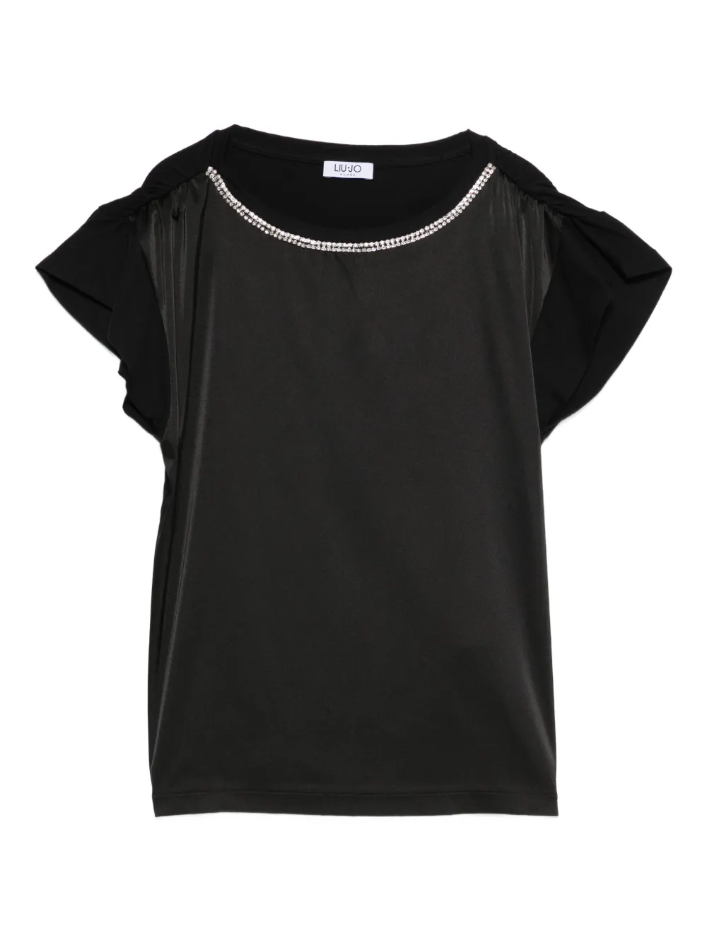 LIU JO rhinestone short-sleeve T-shirt - Nero