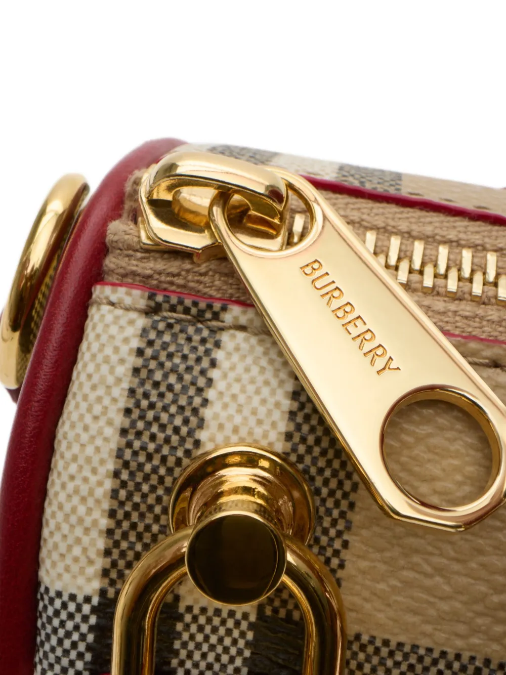 Burberry Bowling Check Mini Bag In Neutral