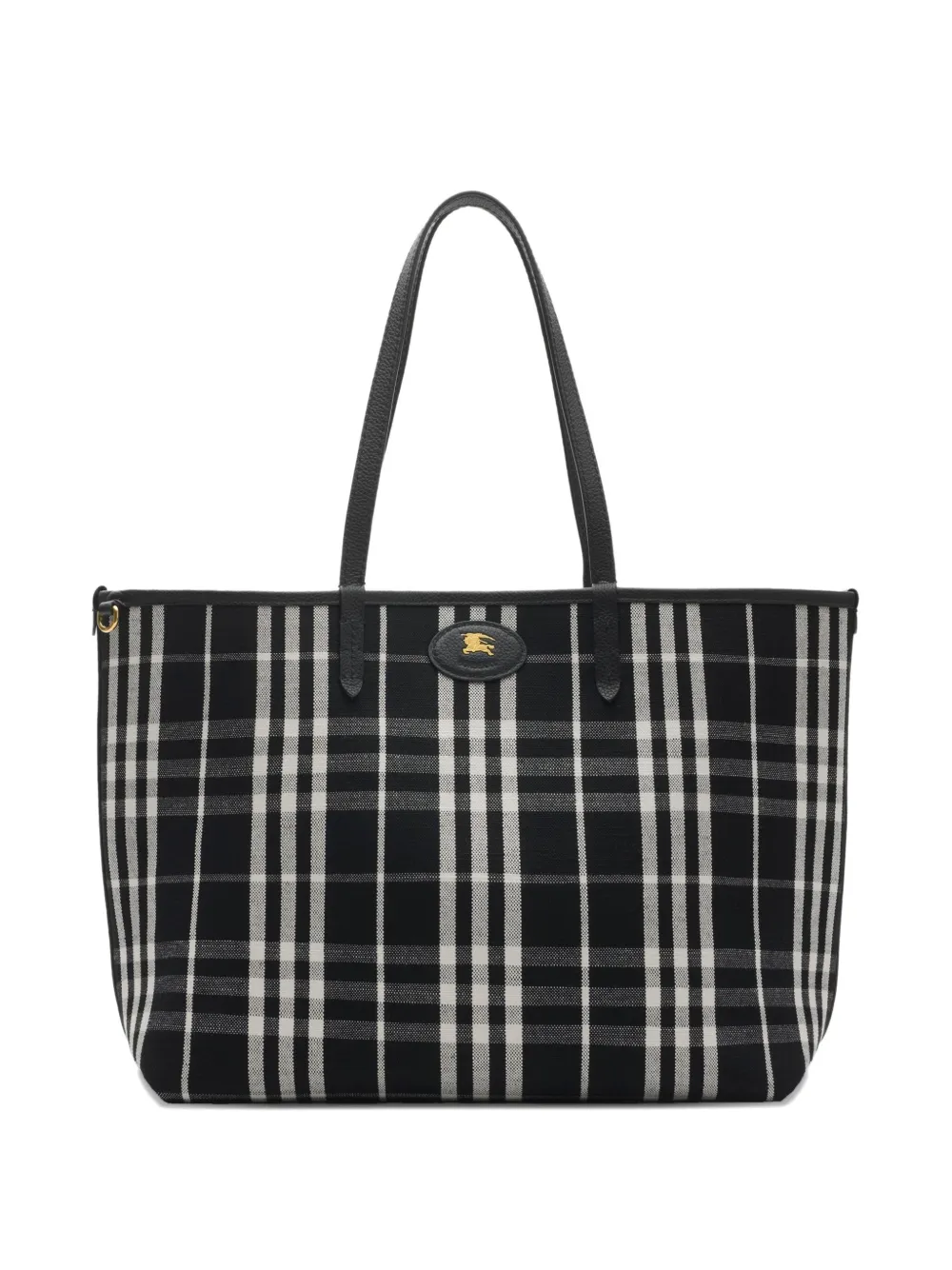Burberry Medium Bloomsbury Reversible Check Tote Bag In Black