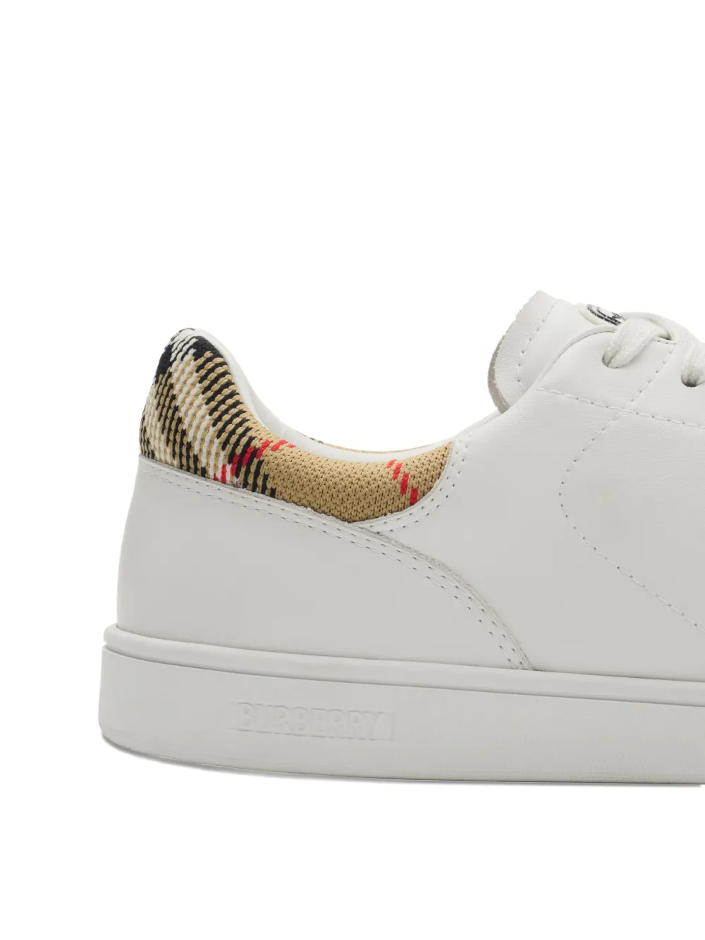 Burberry Low-top Leather Sneakers Round Toe In White