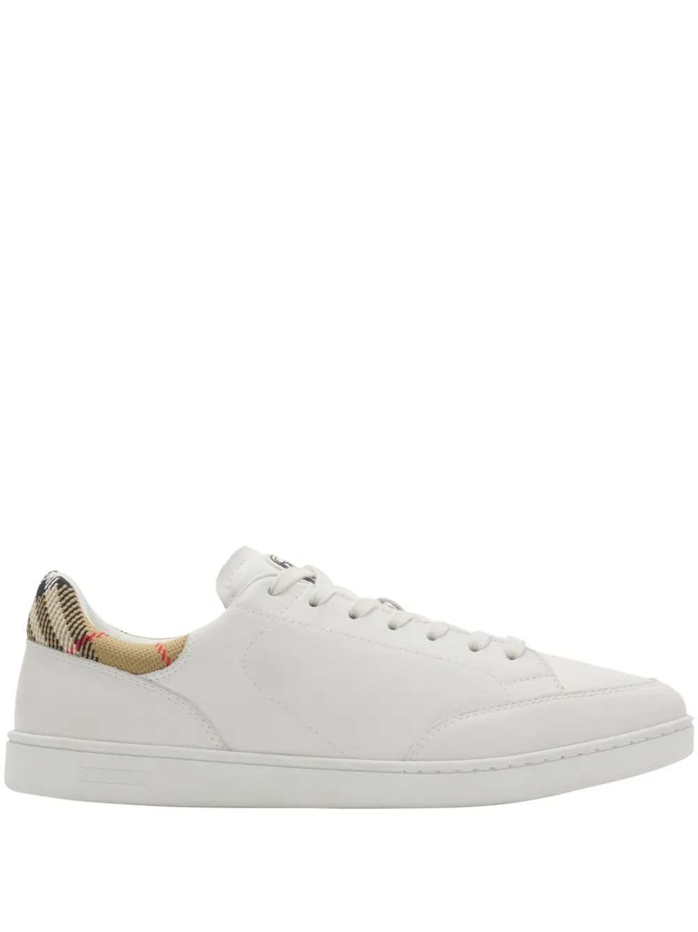 Burberry check leather sneakers | White | Image 1